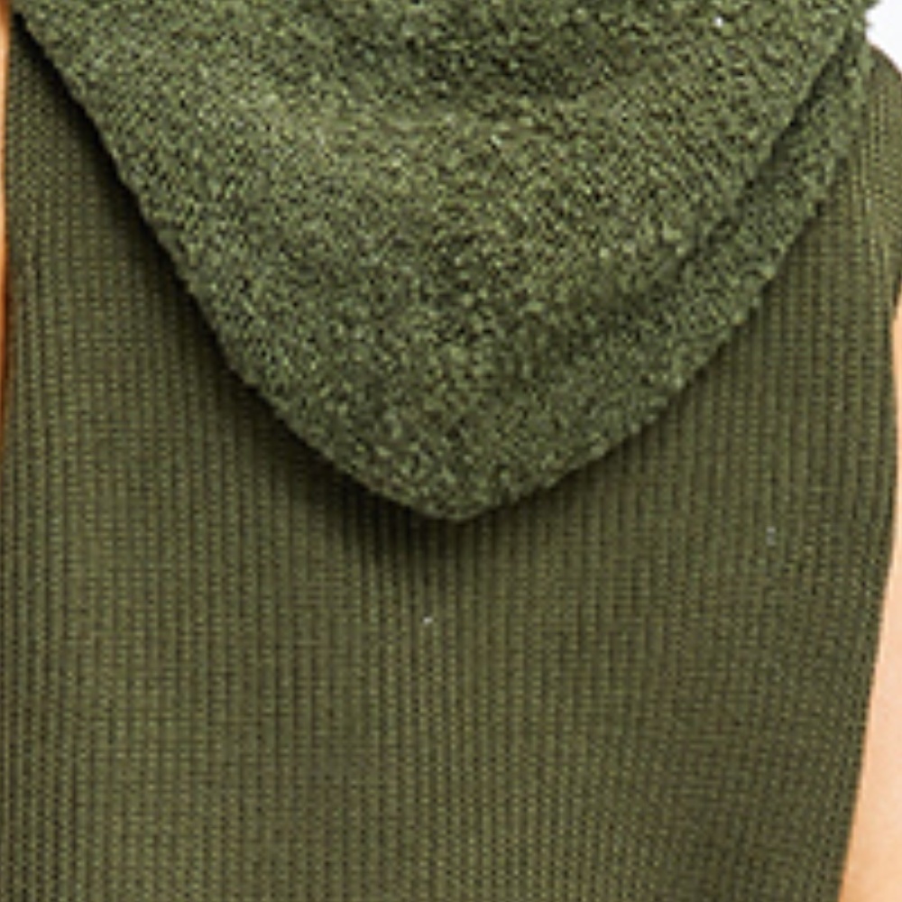 KERISMA HUNTER GREEN SWEATER HOODIE VEST - Picture 4 of 4